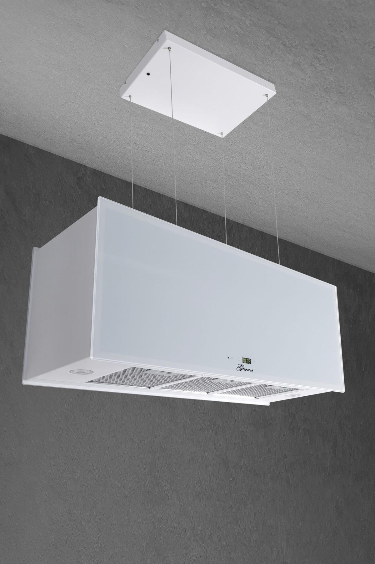 DUNSTABZUGSHAUBE GCH I 333 90 WH Prime + Umluftset, 90 cm Weiß - Weiß, Metall (90/35/30.5cm) - Gurari