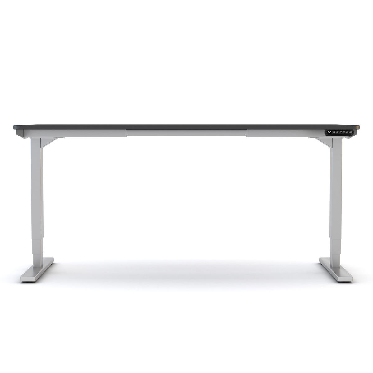 SCHREIBTISCH Elektrisch höhenverstellbarer Schreibtisch Y-Line Curved Anthrazit Weißaluminium 140/70/62-127cm - Weiß Hochglanz/Anthrazit, Holzwerkstoff/Metall (70/140/127cm) - ASSMANN