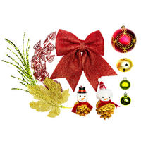 LAALU CHRISTBAUMKUGEL-SET 31 Stück in Box SNOWBIRD für Weihnachtsbaum bis zu 100 cm - Rot/Goldfarben, Holzwerkstoff/Kunststoff (20/12/30cm) - LAALU