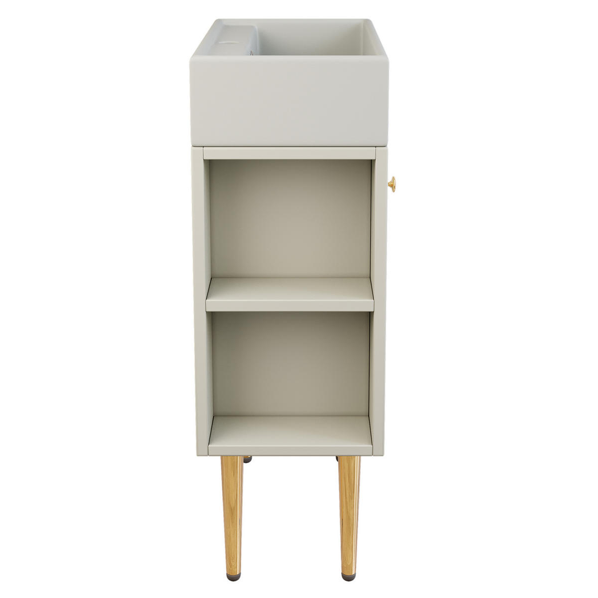 KOUPELNOVÁ skříňka s umyvadlem z MDF 55x31x91 cm bílá volně stojící s bočními policemi a 3D čelem - bílá, kompozitní dřevo (55/91.5/31cm) - Modfu