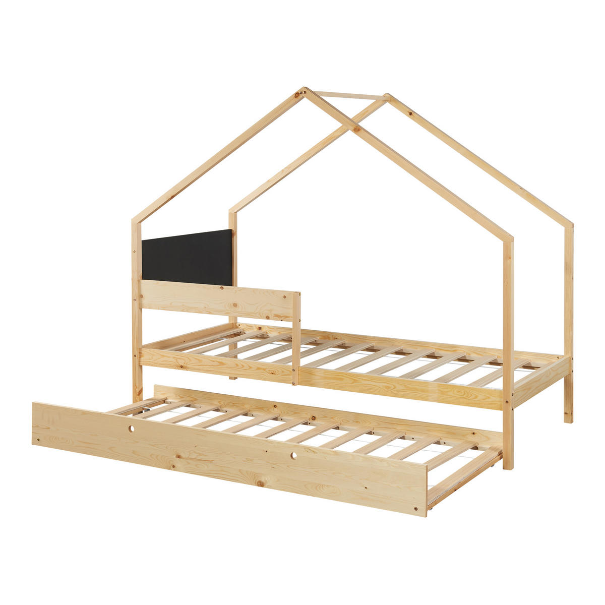 DOPPEL-KINDERBETT Sodankylä - Naturfarben, Holz (90/200cm) - [en.casa]