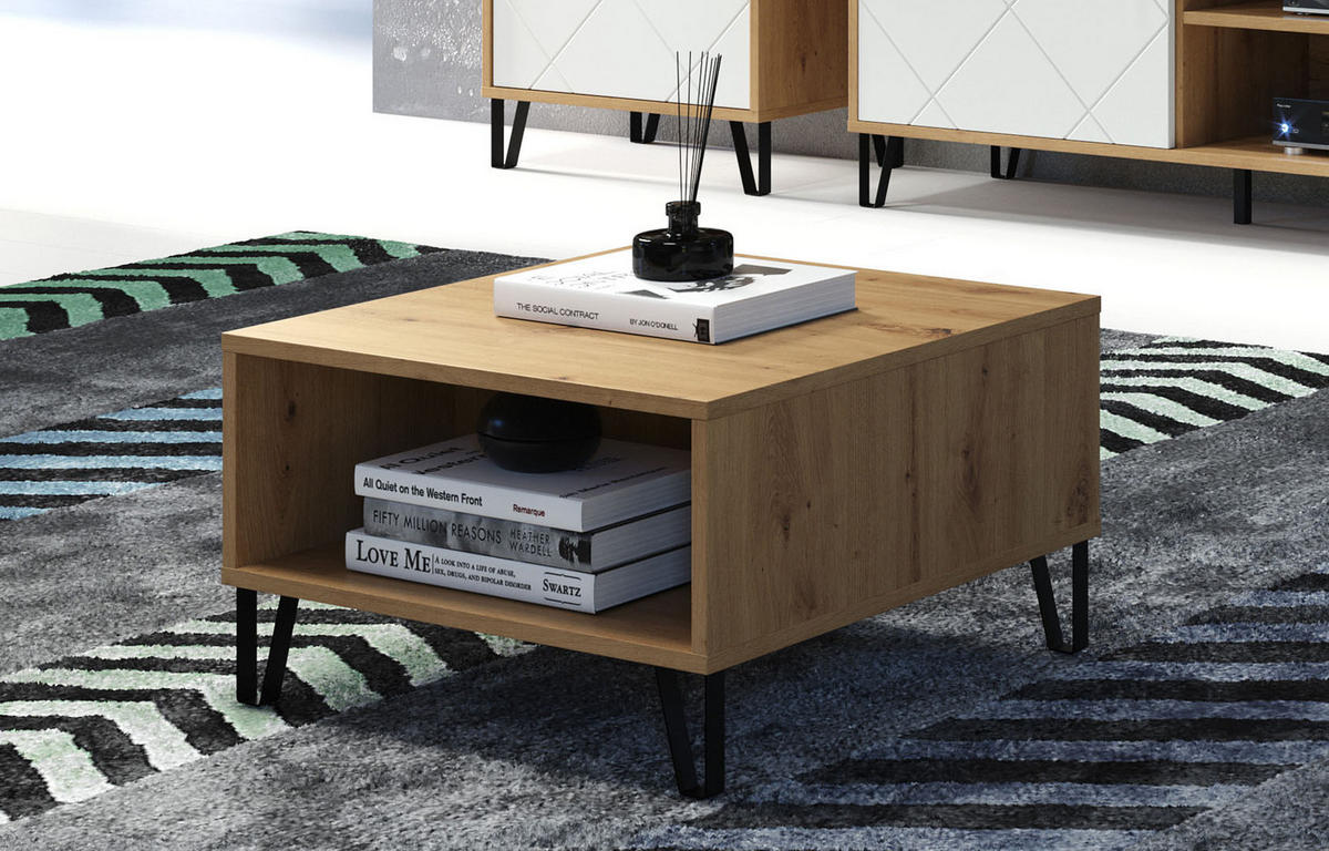 COUCHTISCH Universal Eiche Dekor - Eichefarben, Holzwerkstoff/Textil (60/60/37cm) - ebuy24