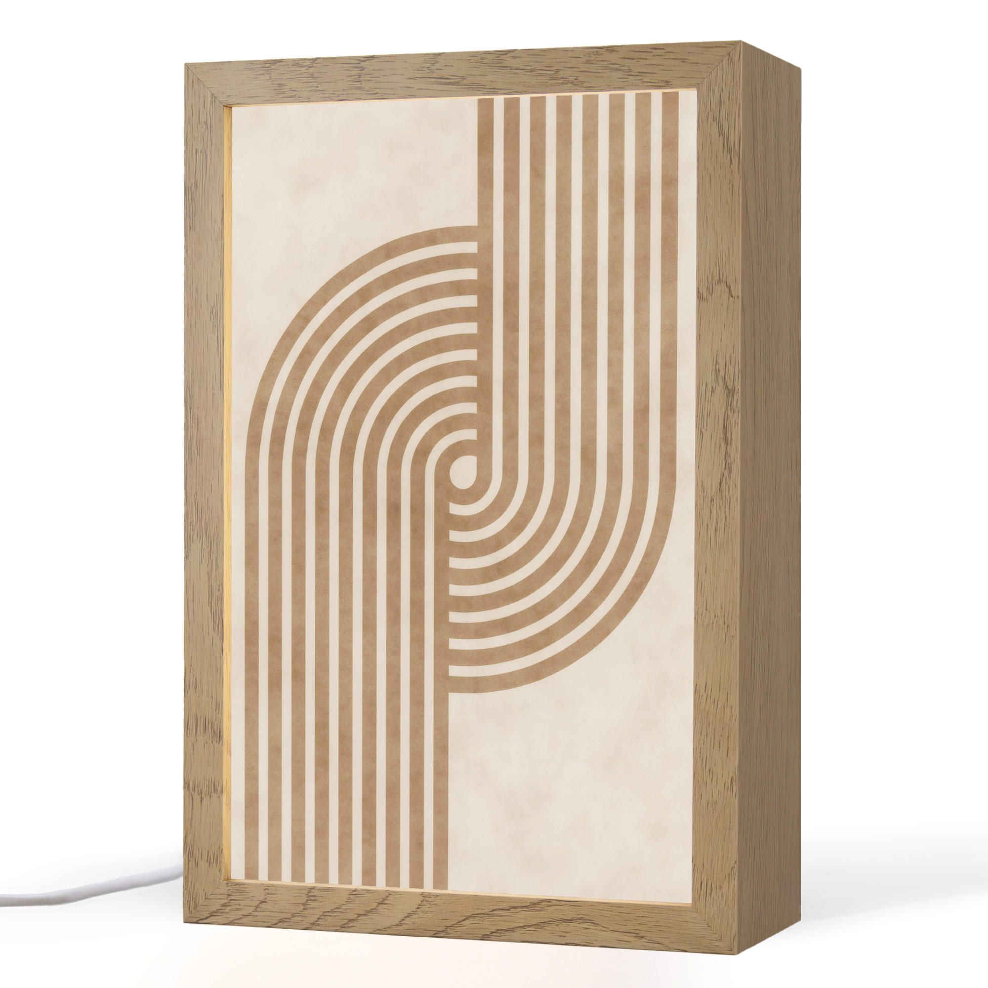 TISCHLEUCHTE Symmetrische Biegung - kupferfarbig 20x30 cm - Cappuccino, Holzwerkstoff (8/20/30cm) - OnlyWow