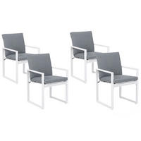 GARTENSTUHL 4er-Set Metall grau Pancole - Grau, Textil (57/87/51cm) - Beliani