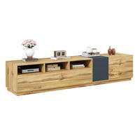 TV-SCHRANK mit offenen Fächern 200 cm Schwarz/Grau Holzoptik - Grau, Holzwerkstoff (45/45/200cm) - Beauniv
