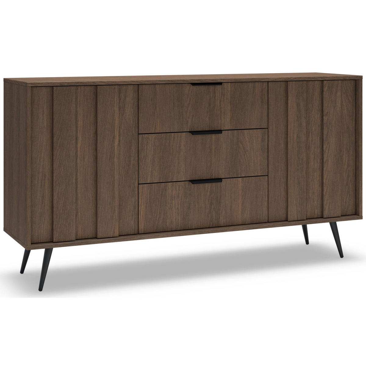 KOMODA Amaro, dub, 153 cm - černá/barva dubu, kov/kompozitní dřevo (153.5/82.6/40cm) - Selsey