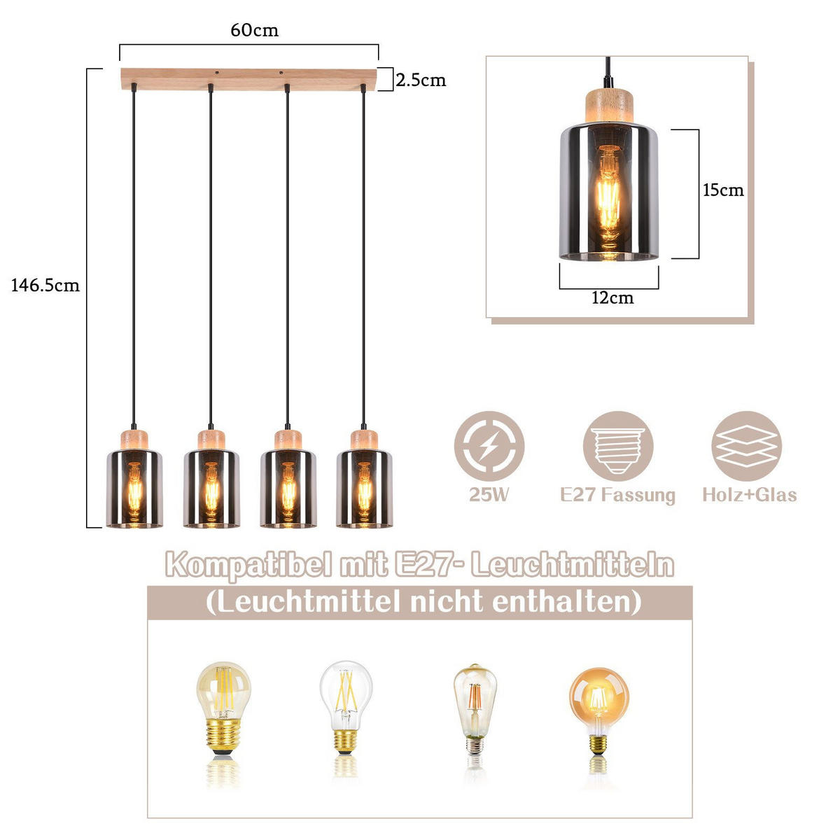 PENDELLEUCHTE umyvadlo 146,5/60/12cm - barva jasanu, sklo (146.5/60/12cm) - Nettlife