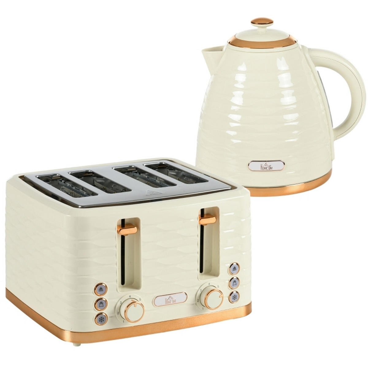 WASSERKOCHER-TOASTER Set 7 Bräunungsstufen Beige - Beige, Kunststoff (19.5/23.2/24.1cm) - Rolipo