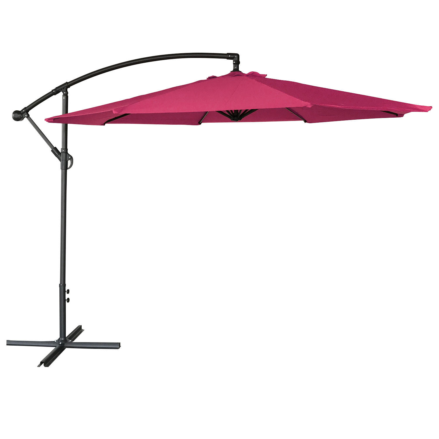 SONNENSCHIRM Oahu Fuchsia Ø 3 m - Rosa, Textil (300/300cm) - Happy Garden