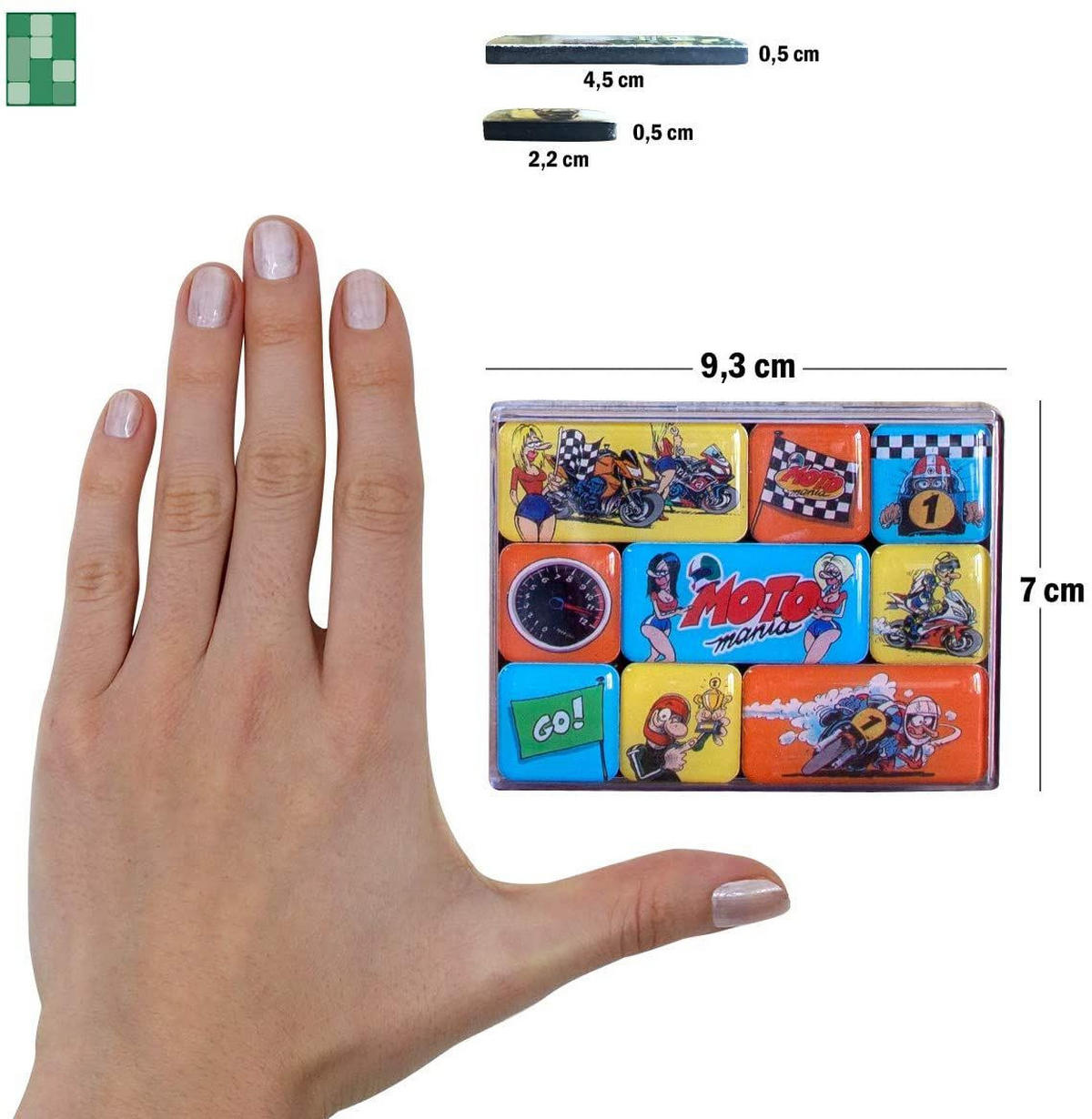 MAGNETSET 9-teilig MOTOmania The Winner Takes It All - Multicolor, Metall (9/7/2cm) - Nostalgic-Art