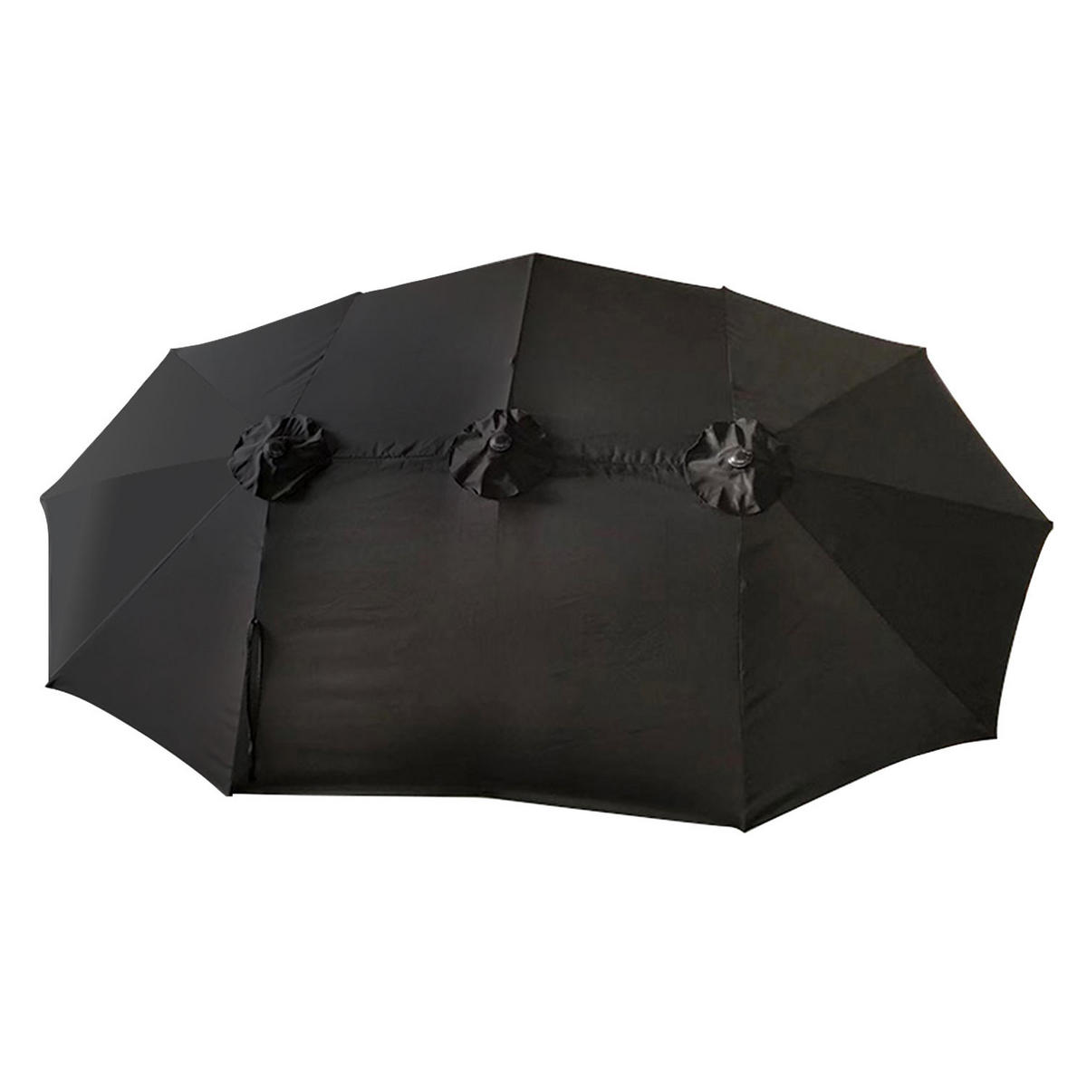 SONNENSCHIRM Linai Schwarz 270/460 cm - Schwarz, Textil (264/452cm) - Happy Garden