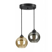 PENDELLEUCHTE HAGEN - Transparent/Schwarz, Glas/Metall (35/35/70cm) - kiki design