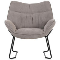 SESSEL Aliano hellgrau - Hellgrau/Schwarz, Textil/Metall (73/76/67cm) - Mr. Deko