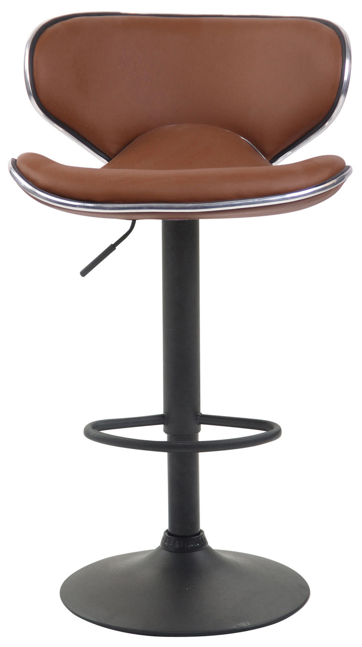 BARHOCKER Lederlook hellbraun - Hellbraun/Schwarz, Textil/Metall (46/88/49cm) - CLP