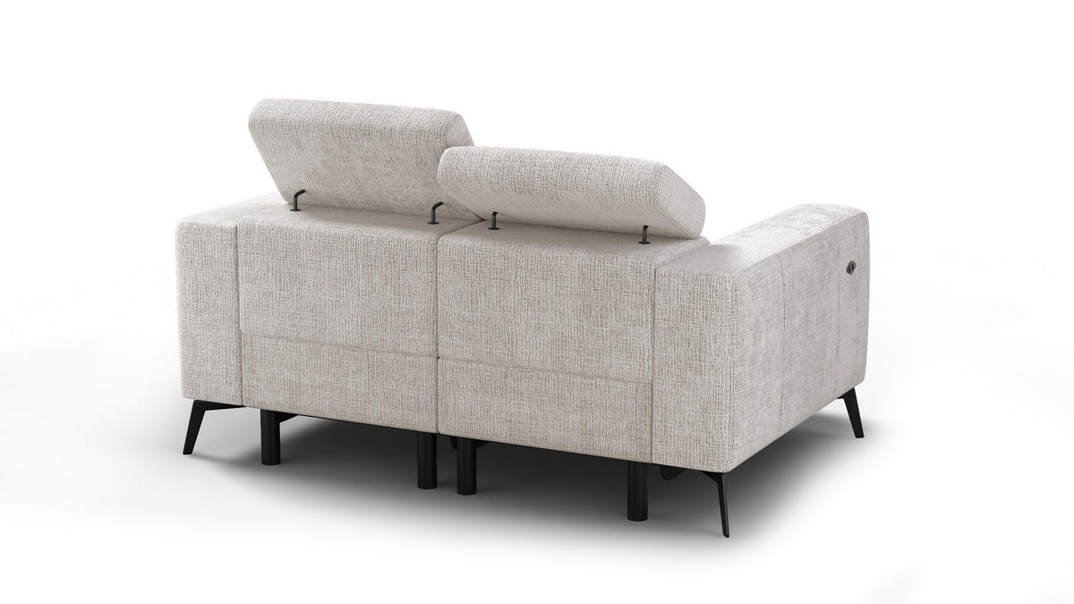 RELAXSOFA MORELLO 2-Sitzer, creme, 2 x Relax Zero Gravity - Creme, Holz/Textil (164/82/103cm) - Courtois Laville