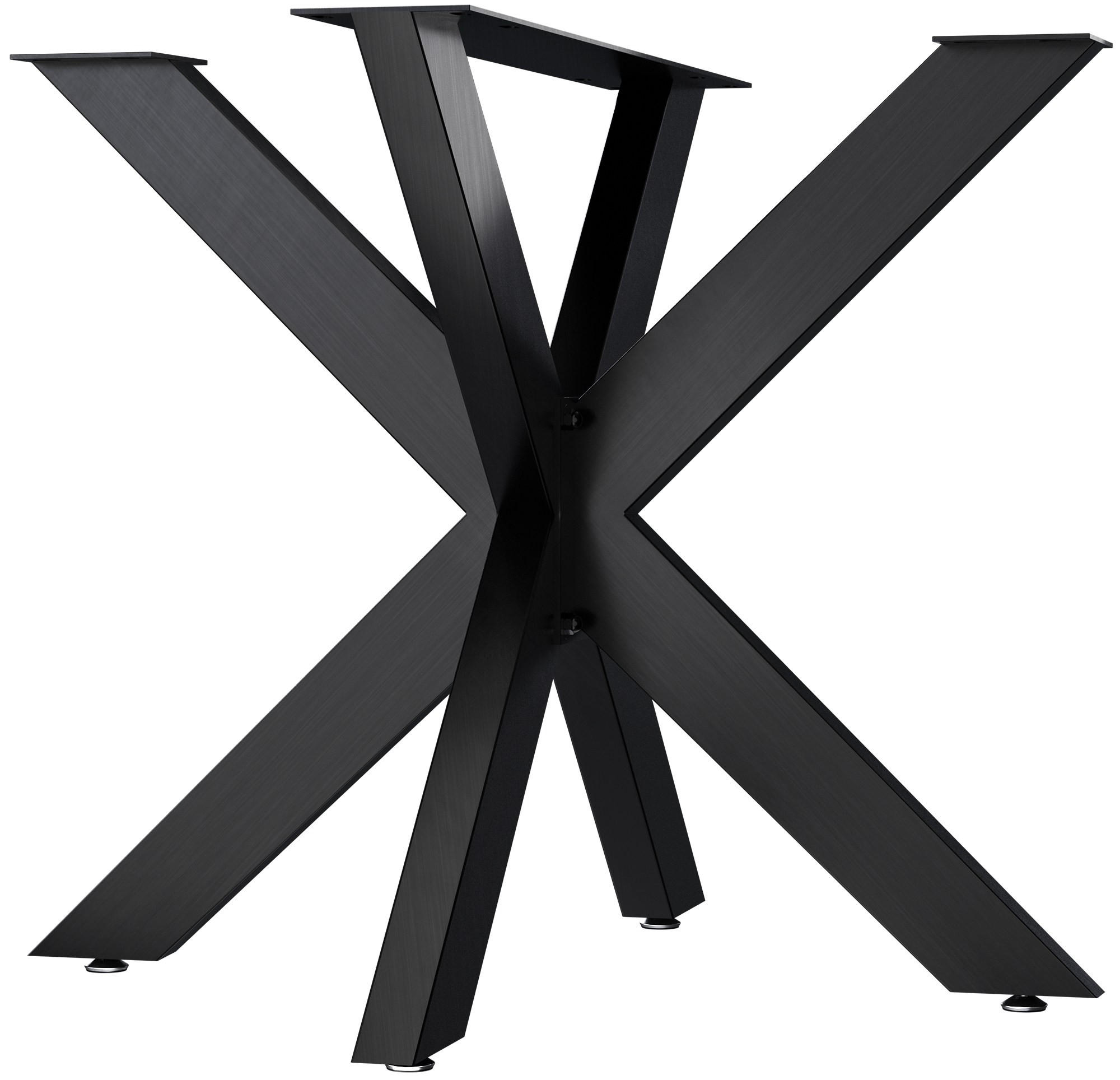 TISCHBEIN eckig 85/85/71 cm Metall Industrial Schwarz - Schwarz, Metall (85/71/85cm) - CLP