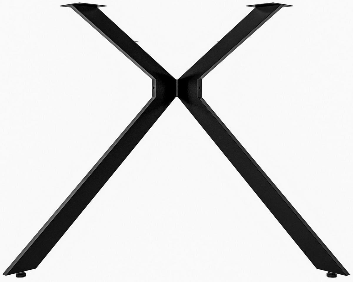 TISCHBEIN eckig 155/93/72 cm Metall schwarz - Schwarz, Metall (155/72/93cm) - CLP