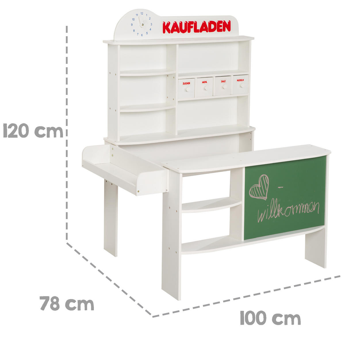 VERKAUFSSTAND - Weiß, Holzwerkstoff (100/120/78cm) - Roba