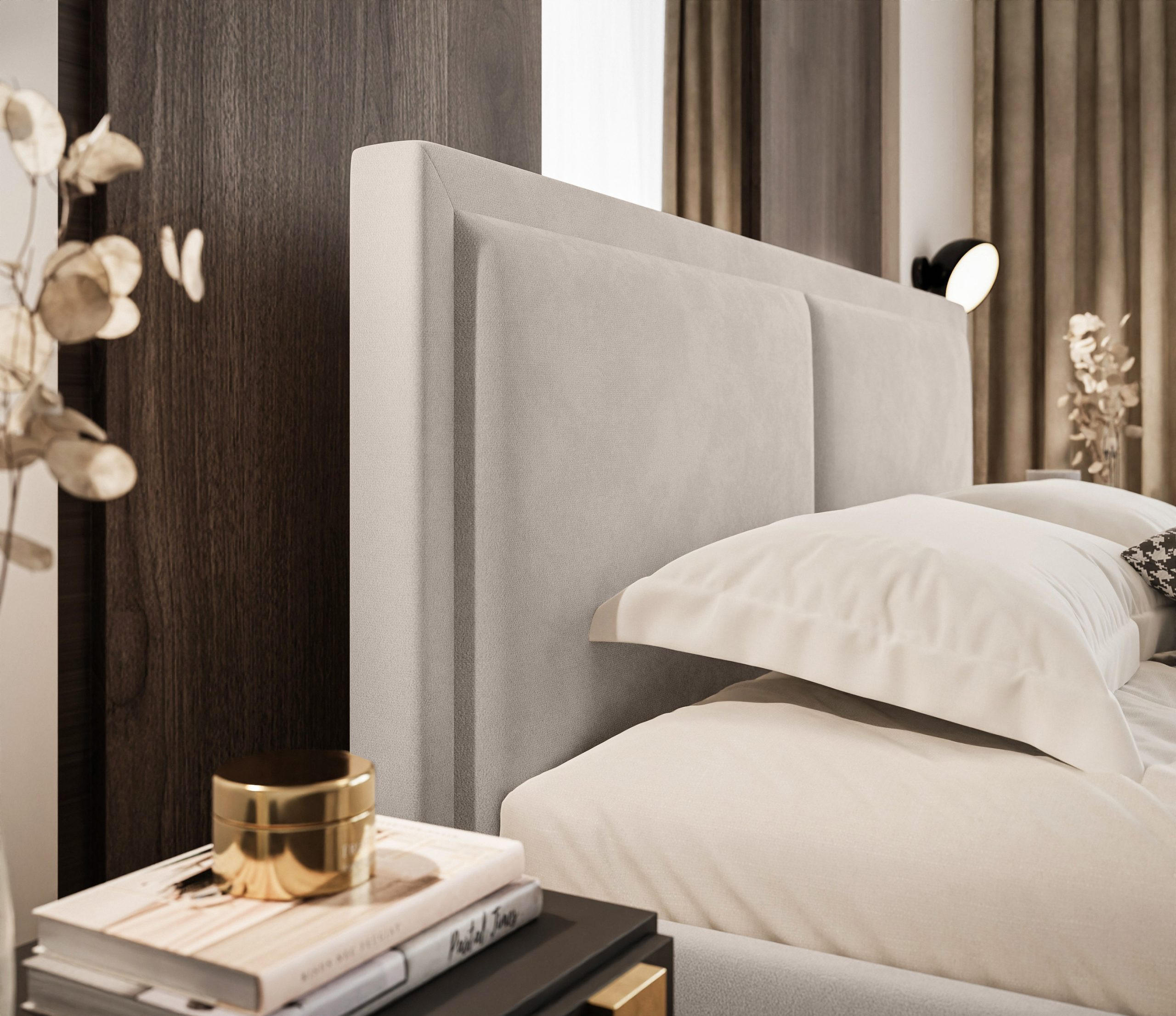 POLSTERBETT aus Polyester Osterne II 160x200 cm, Hellbeige - Beige, Textil (160/200cm) - Fedve