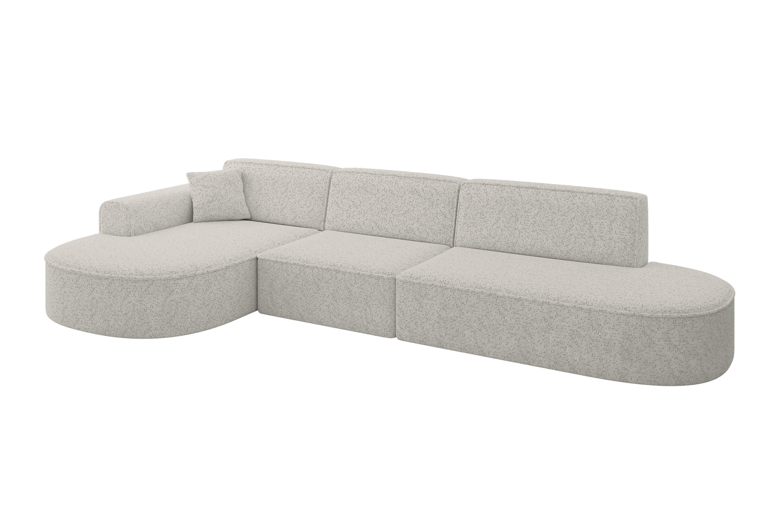 ECKSOFA Ottomane Links MARI-L2 - 328x171x79 cm Hellgrau Tissu - Hellgrau/Schwarz, Holzwerkstoff/Kunststoff (328/171cm) - ALTDECOR
