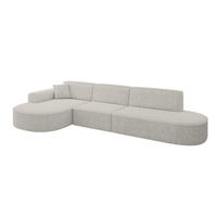ECKSOFA Ottomane Links MARI-L2 - 328x171x79 cm Hellgrau Tissu - Hellgrau/Schwarz, Holzwerkstoff/Kunststoff (328/171cm) - ALTDECOR