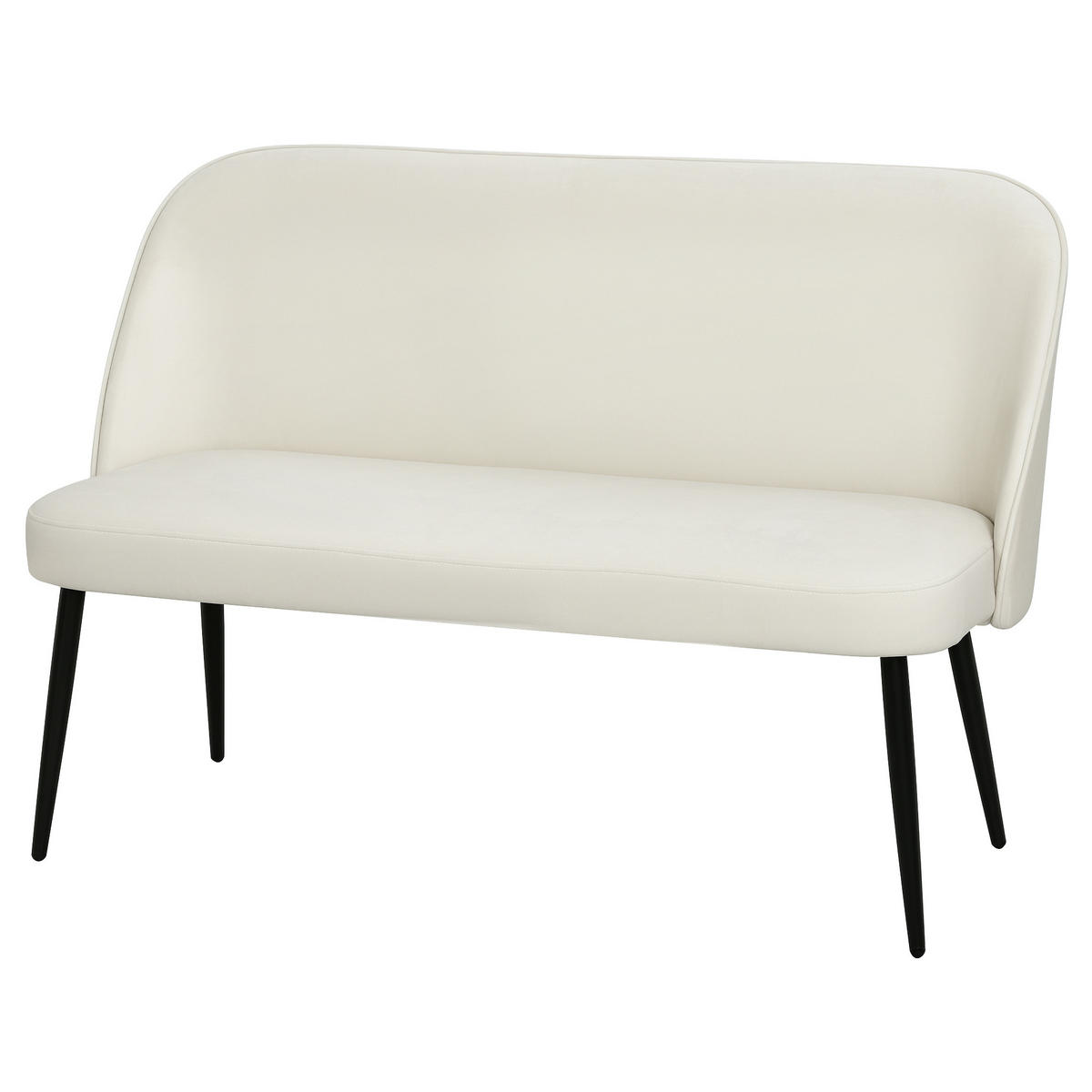 2-SITZER-SOFA DE-06556 moderne Polstercouch, Metall- und Holzrahmen, samtartig Beige - Beige, Textil/Metall (127/84.5/63cm) - ComfortXL