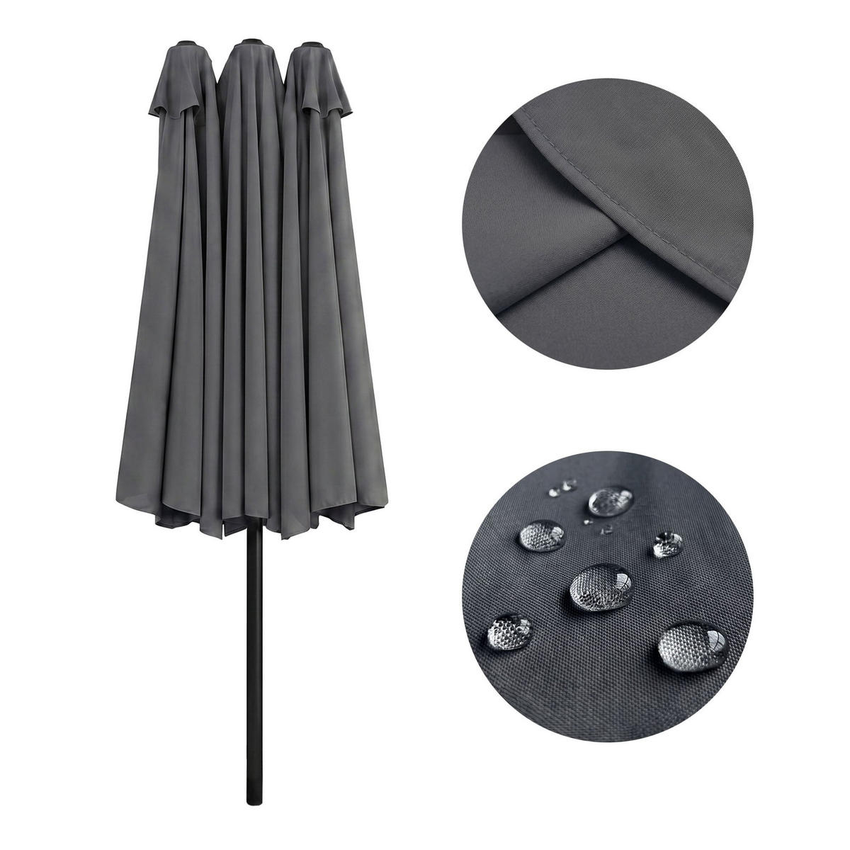 SONNENSCHRIM Grau 245/460 cm - Schwarz/Grau, Metall (460/270cm) - Akord