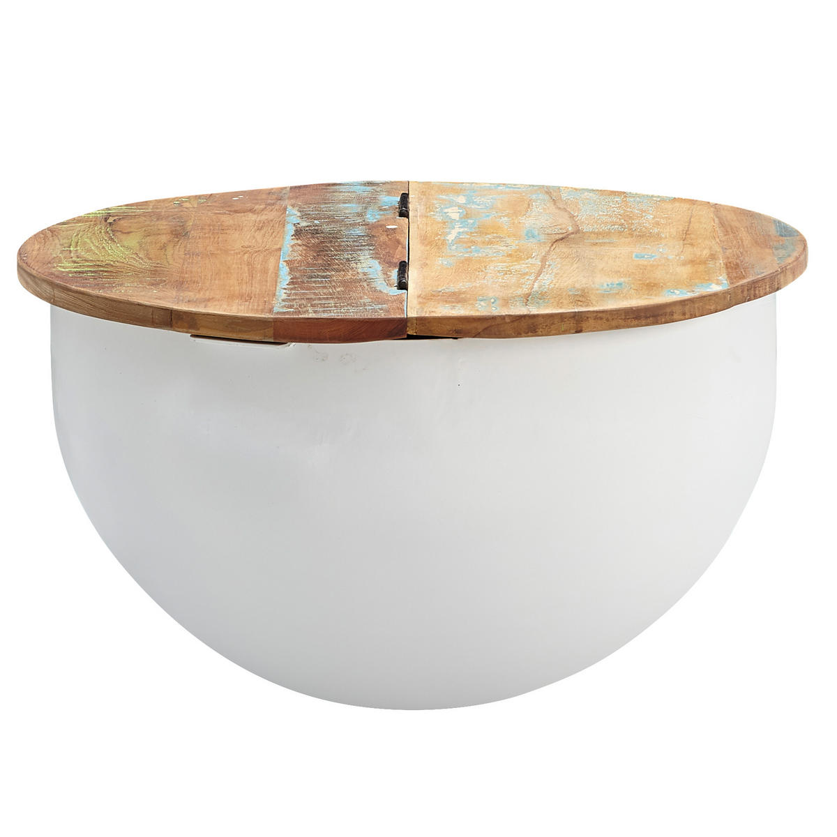 COUCHTISCH rund GRIT Mango Sofatisch - Weiß, Holz (60/60/34cm) - tinkaro