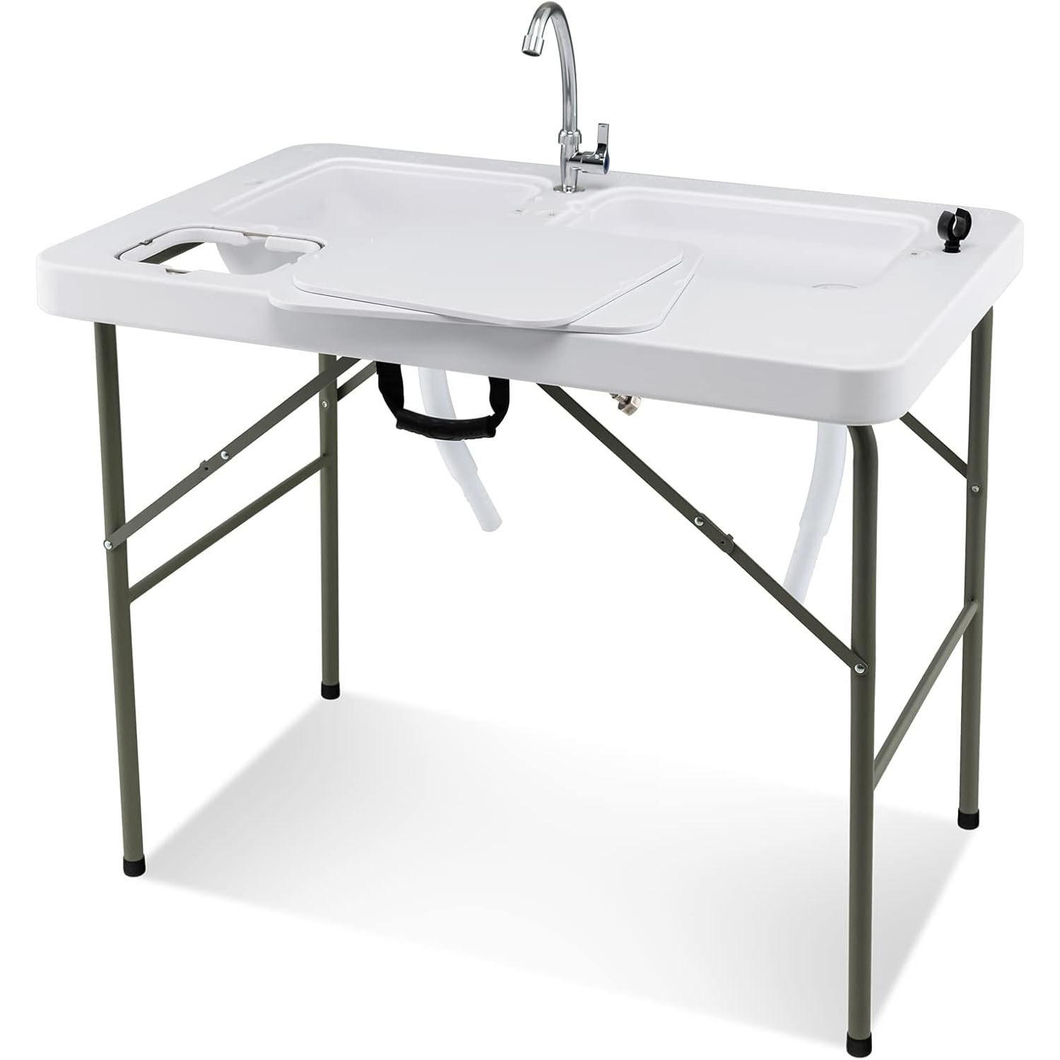 FISCHREINIGUNGSTISCH Weiß - Weiß, Kunststoff (65.5/101.5/107.5cm) - COSTWAY