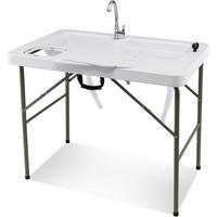 FISCHREINIGUNGSTISCH Weiß - Weiß, Kunststoff (65.5/101.5/107.5cm) - COSTWAY
