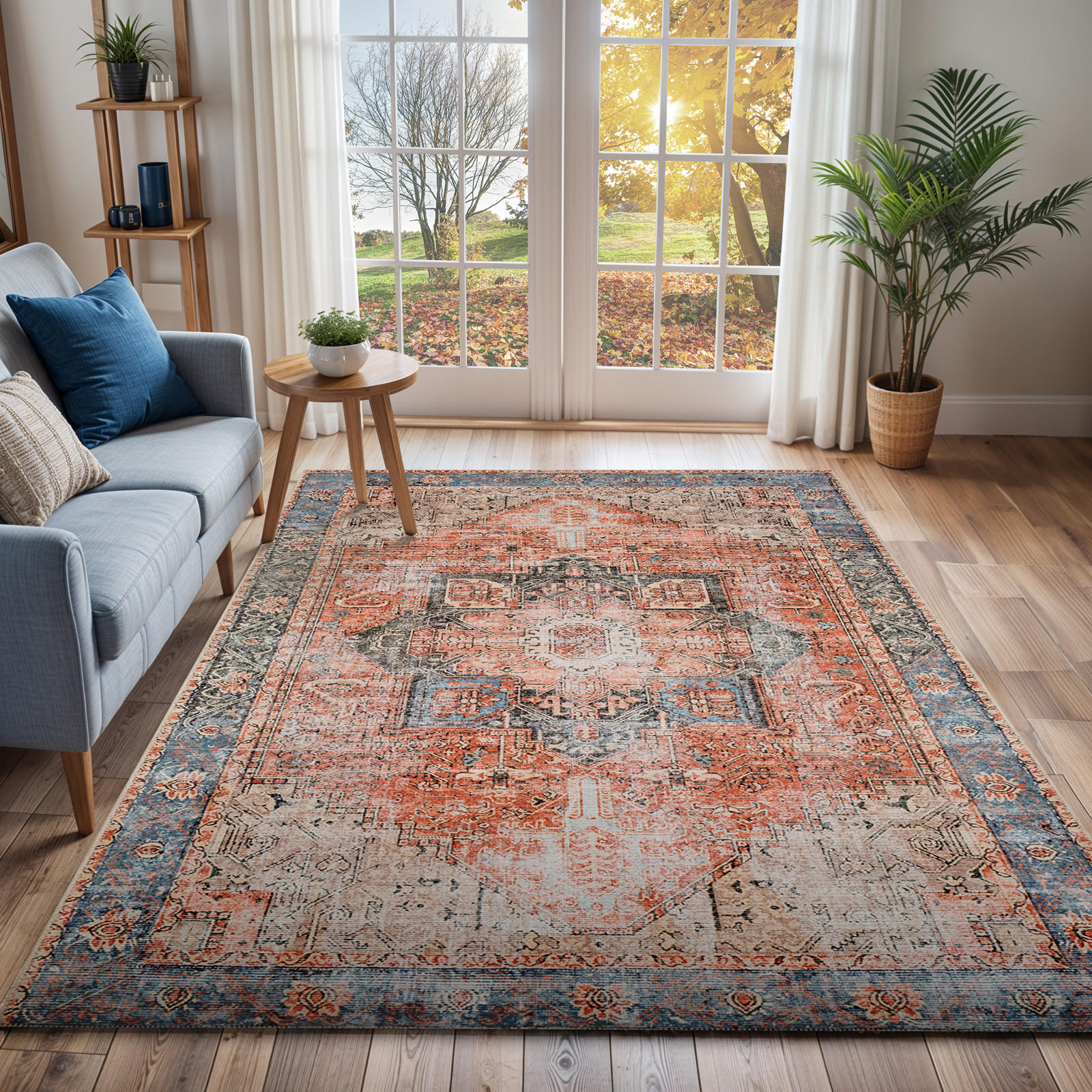 TEPPICH Maschinenwaschbar 160/220 cm Red - Orange, Naturmaterialien/Textil (160/220cm) - LIVABLISS