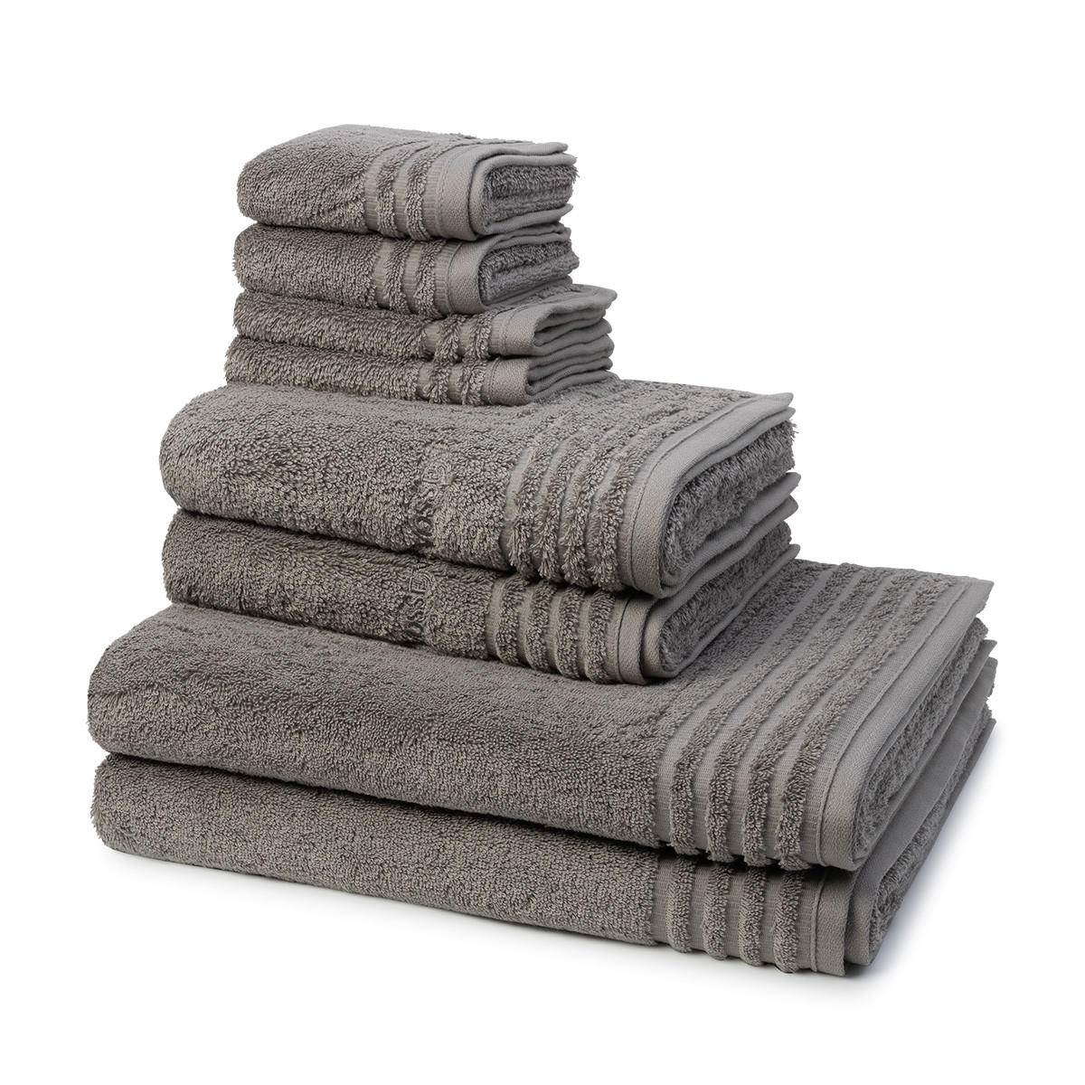 FROTTIERSET Vienna Style Supersoft 8-teilig - Dunkelgrau, Textil (50/100cm) - Vossen