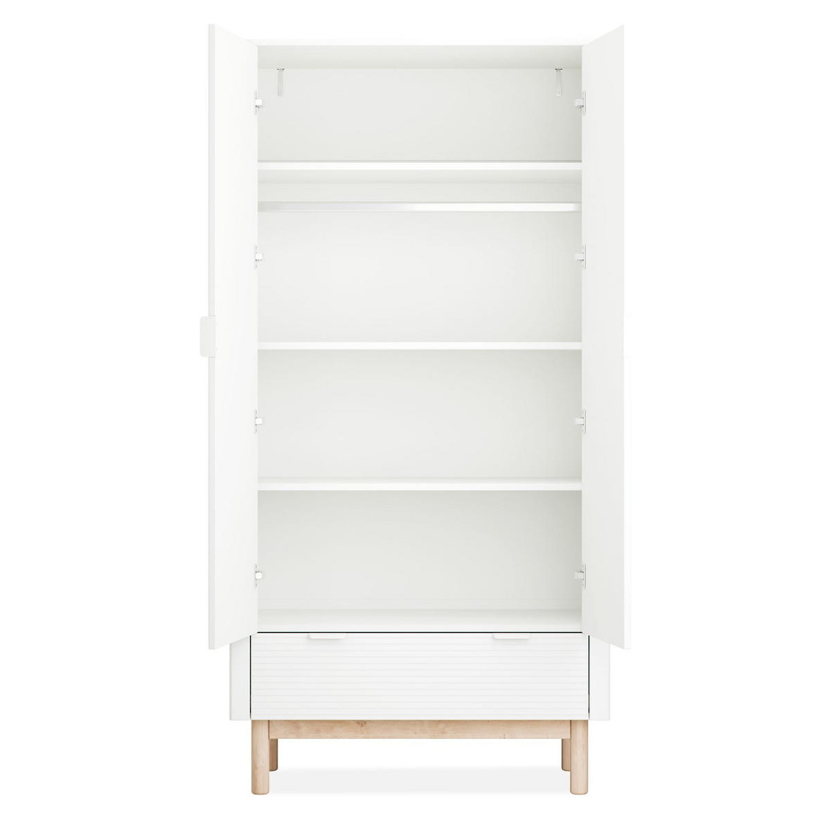 KLEIDERSCHRANK LOTTI - Weiß, Holz (101/198/53cm) - KONSIMO®