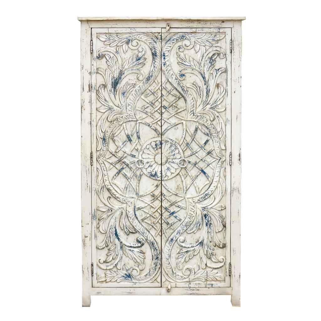 SCHRANK aus Holz 99x42x180 cm - Weiß, Holz (99/180/42cm) - Wanderlust