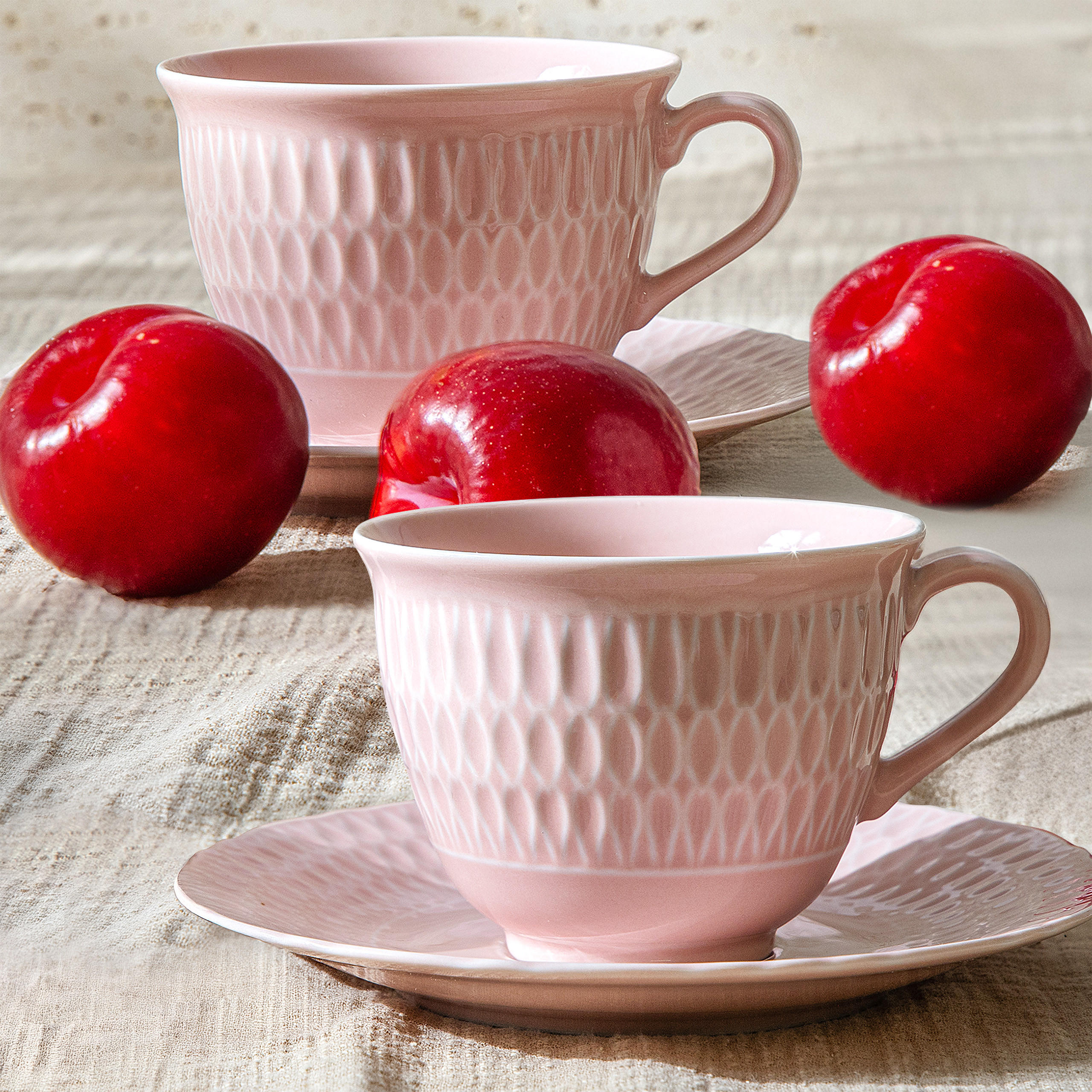 KAFFESERVICE CMIELOW SOFIA Kaffetassen-Set - Rosa, Keramik (15.7/7.5/15.7cm) - KONSIMO®