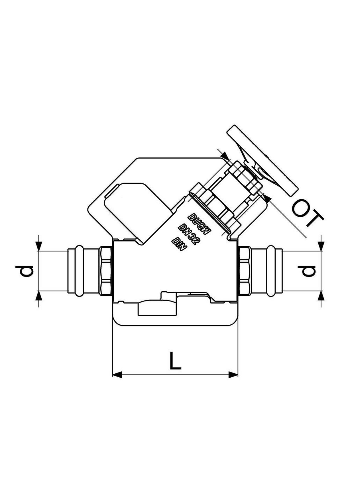 FREISTROMVENTIL,PRESSANSCHL.IG O.ENTL,NST.SP,M.DS,DN32,PR35,DVGW - Schwarz, Metall (10/18/30cm) - Schlösser Armaturen