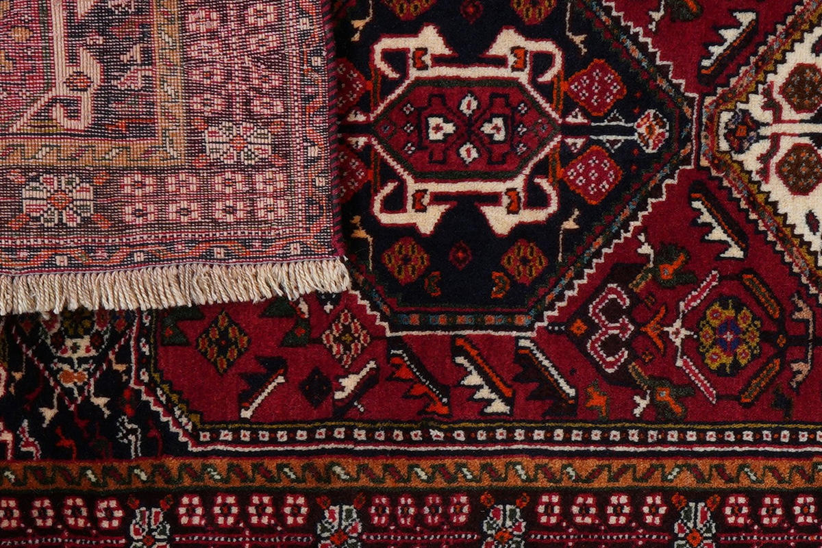 LÄUFER Orient handgeknüpft Gashgai Rot 196/78 cm Schurwolle - Rot, Textil (78/196cm) - Looma