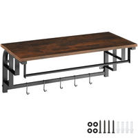 WANDGARDEROBE Westwood,66 x 30 x 27 cm,Industrial Holz dunkel, rustikal - Rostfarben, Holz (66/27/30cm) - tectake