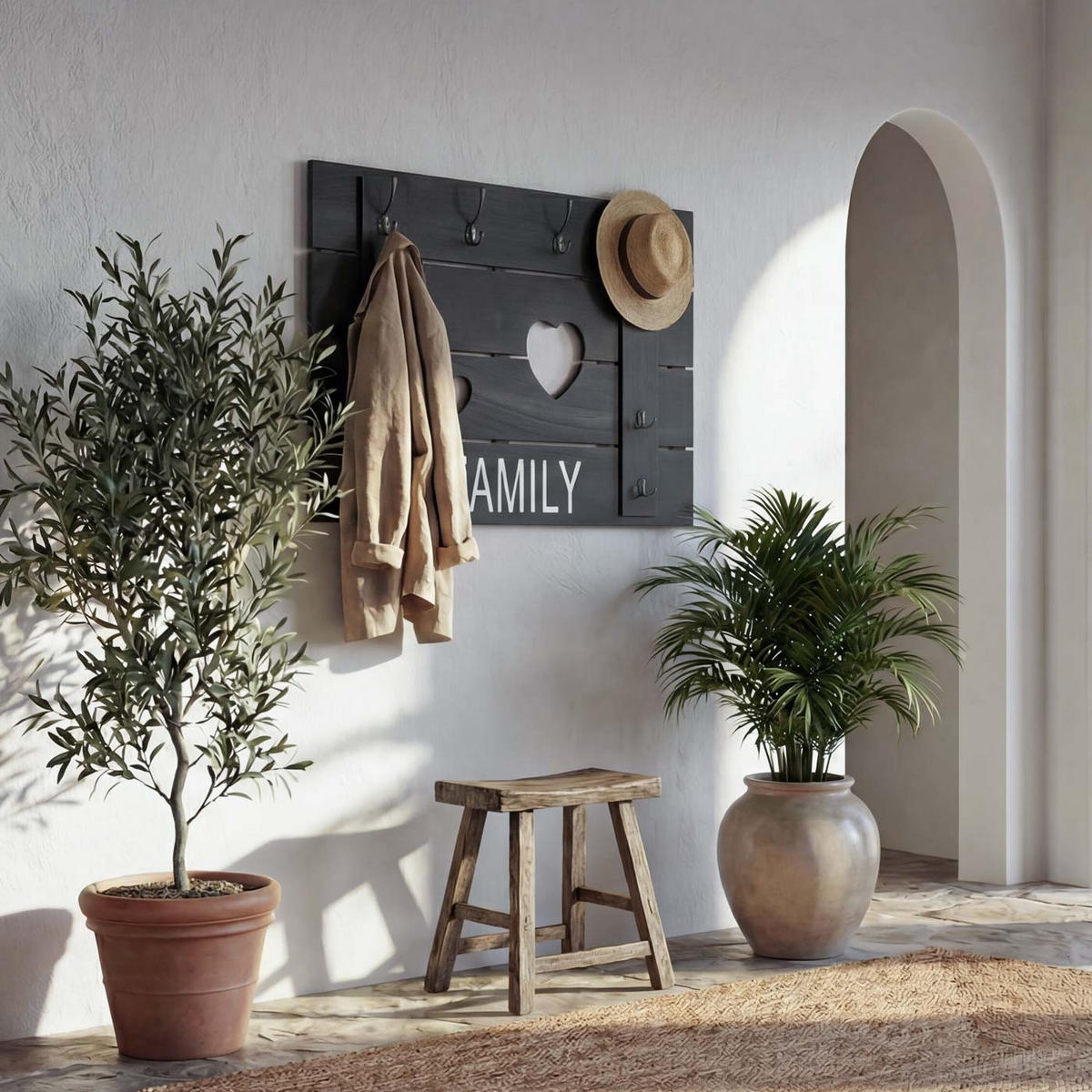 WANDGARDEROBE FAMILY SHABBY-LOOK Grau - Grau, Holz (90/60/3cm) - MCW