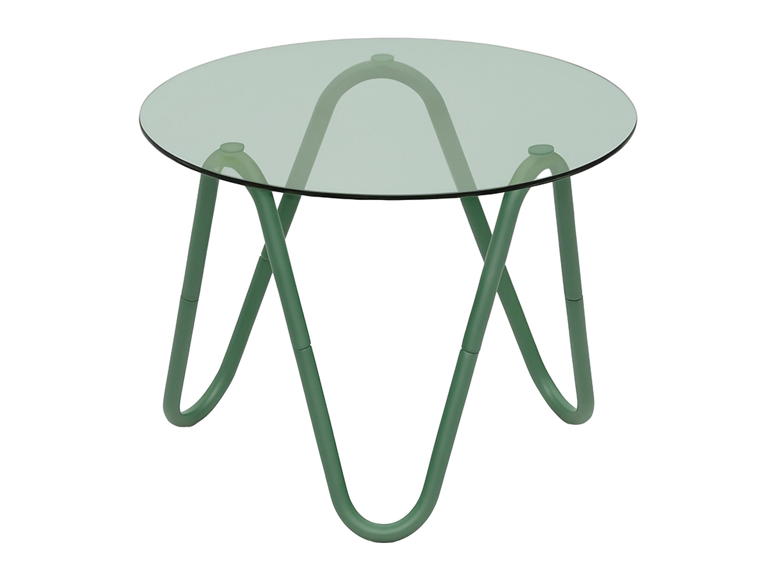 BEISTELLTISCH Ventana Round - Grün - 50/50/35 cm - Grün, Metall (50/50/35cm) - Leitmotiv