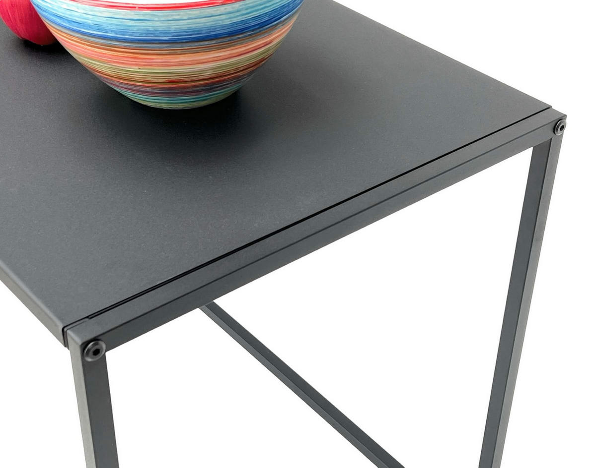 COUCHTISCH Schwarz Metall Eckig 110 x 50 x 40 cm - Schwarz, Metall (40/110/50cm) - DanDiBo