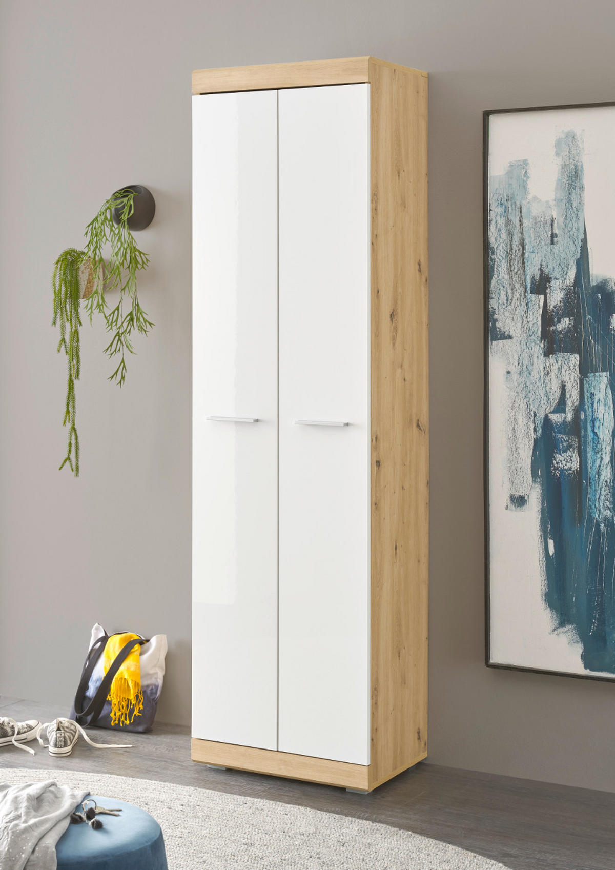 GARDEROBE 5-teilig in 255/195/38 cm - Weiß, Holz (255/195/38cm) - moebel dich auf