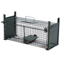 MOORLAND Safe 5006 – Lebendfalle 18 x 18 x 50 cm, 2 Eingänge, 1,8 mm Drahtgitter - Grün, Holz (18/18/50cm) - Moorland