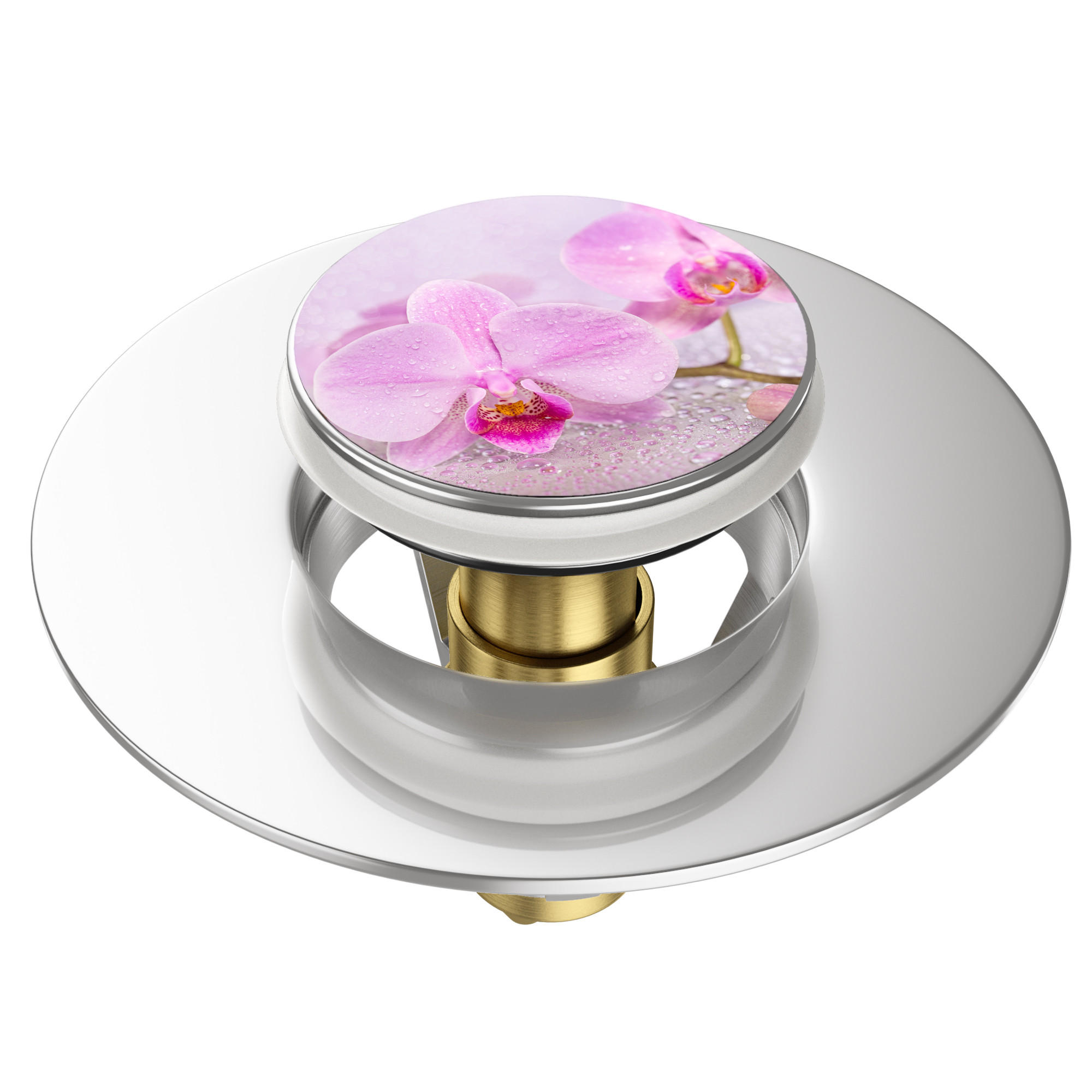WASCHBECKENSTÖPSEL Pop-Up Blooming - Rosa, Metall (6/4/5cm) - Sanilo