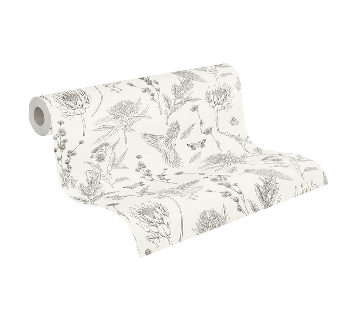 VLIESTAPETE Weiß 53/1005 cm - Grau, Textil (53/1cm) - KUNSTLOFT