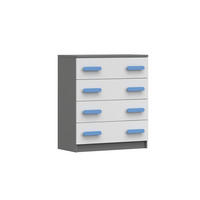 KINDERKOMMODE INGE 02 80/90/40 cm Weiß+Grau/Blau - Blau/Weiß, Holzwerkstoff (80/90/40cm) - Deine Möbel 24
