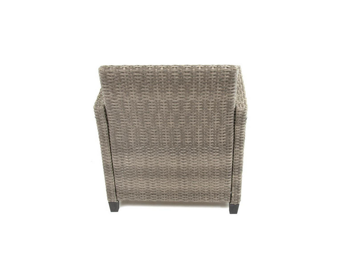 GARTEN-ESSGRUPPE Madeira II Grau Polyrattan für 7 Personen - Braun, Kunststoff - Green Spirit