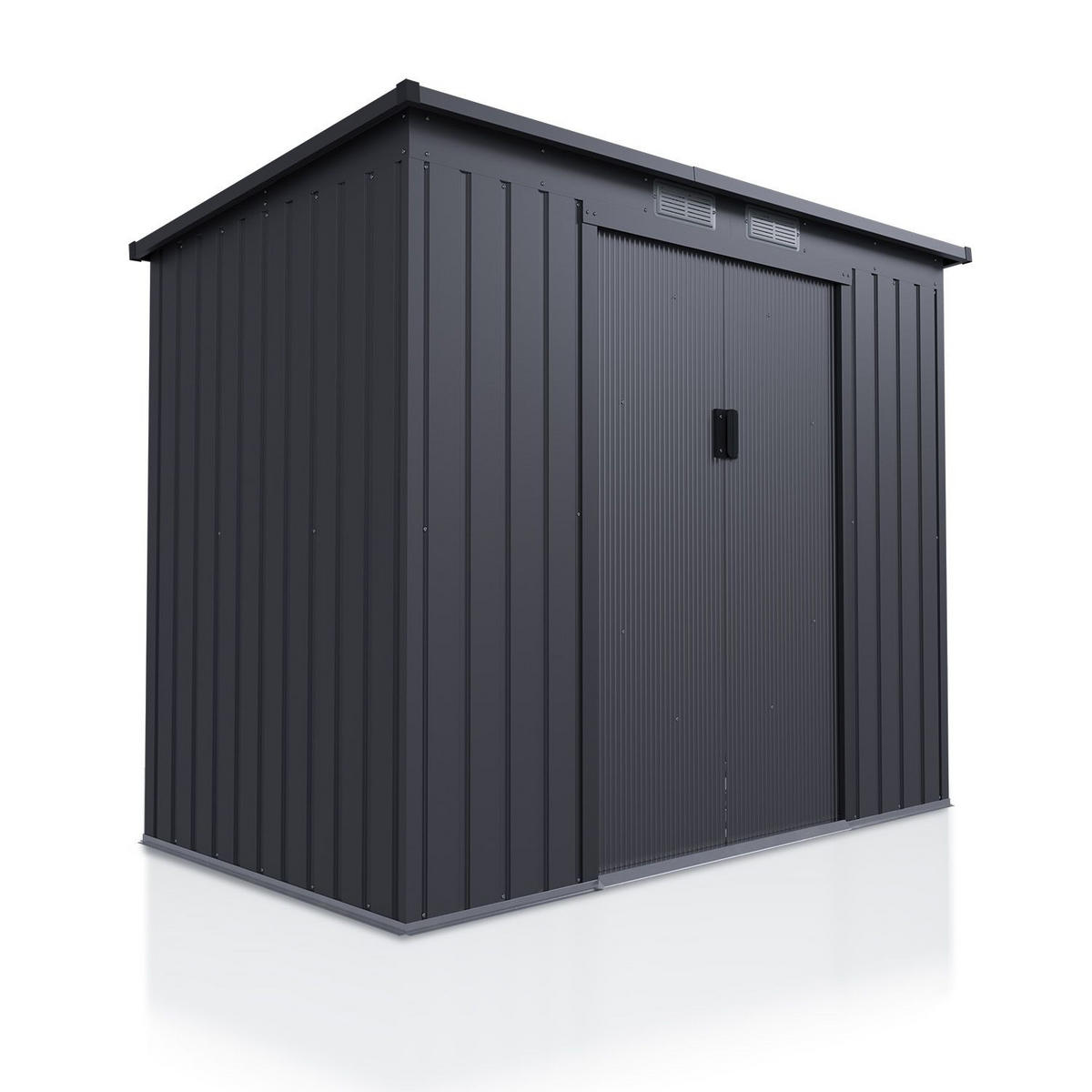 GERÄTESCHUPPEN M dunkelgrau - Dunkelgrau, Metall (218/174/132cm) - Juskys