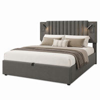 POLSTERBETT mit Bettkasten und Matratze 160x200 cm Grau - Grau, Metall (160/200cm) - Beauniv