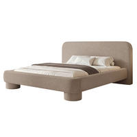 POLSTERBETT Frederico 140x200 cm Beige Bouclé – (Doppelbett mit Bettkasten, Lattenrost, rundes Kopfteil) - Beige, Holz/Holzwerkstoff (140/200cm) - Ravio